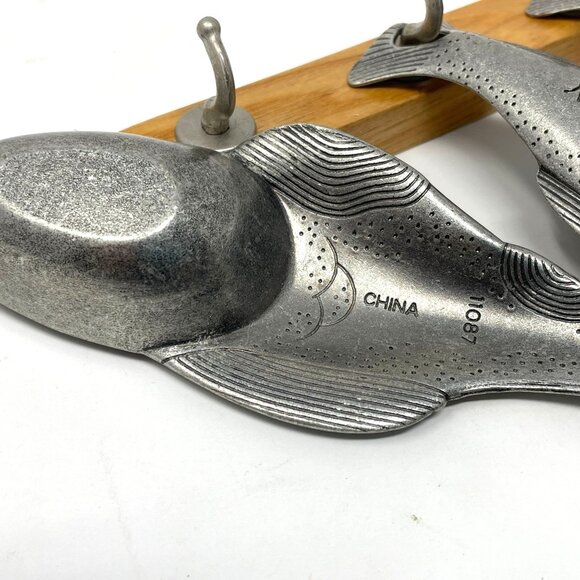 Metal Fish Measuring Spoons with Wall Hanger Cabin Lake Ocean - Picture 3 of 4